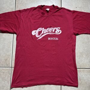 Vintage Cheers Boston T-Shirt XL Red Stedman Single Stitch USA TV Show